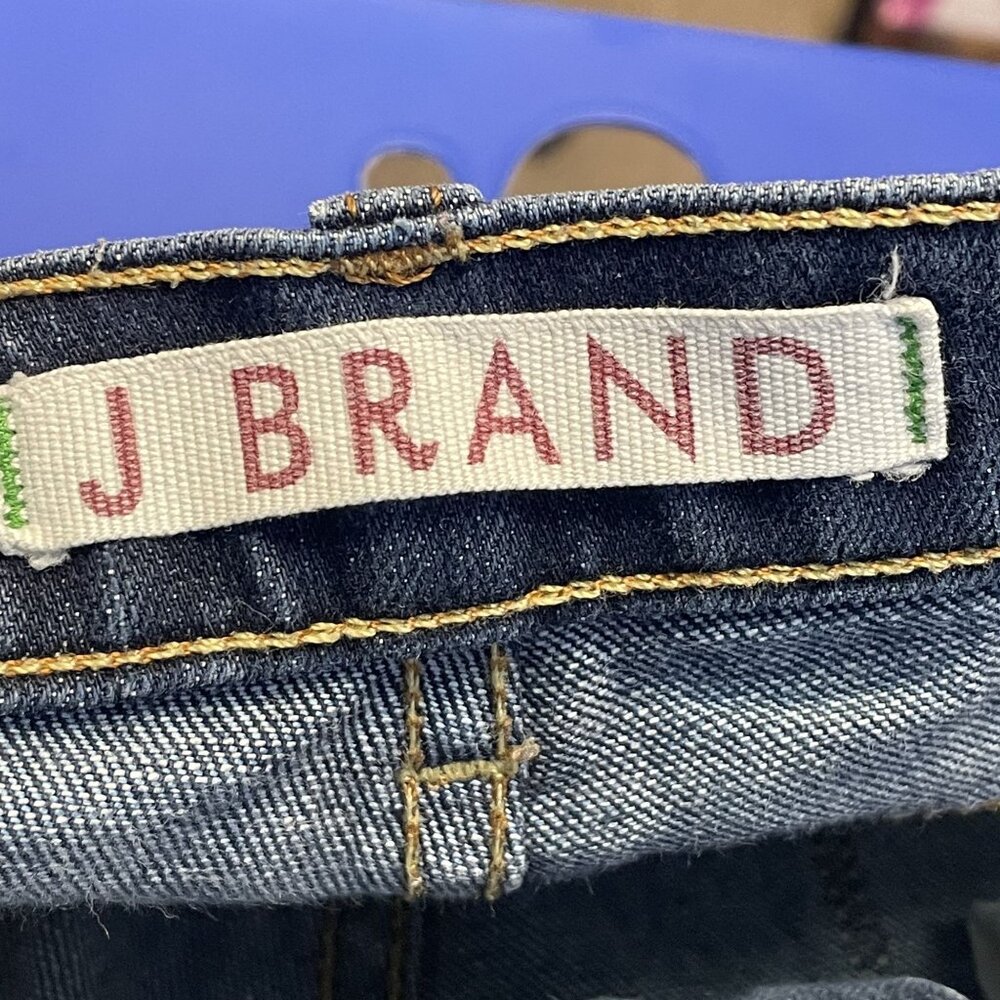 J Brand Womens Low Rise Jeans 27 x 32 Ink Blue Stretch Denim Straight - Picture 9 of 12